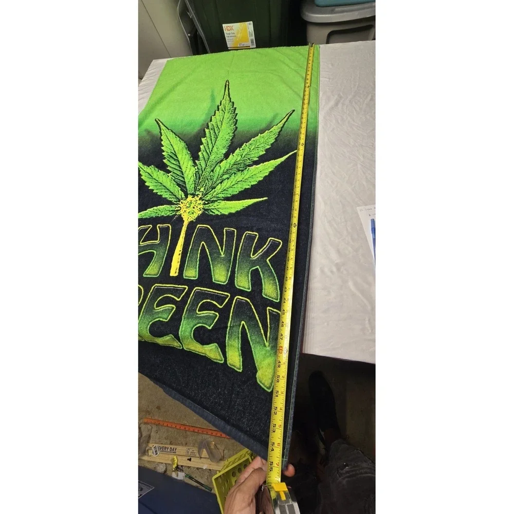 Think Green Marijuana Beach Towel